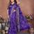 blue handmade bhandhej viscos silk blend saree with blouse