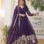 Faux Blooming Heavy Sequins Embroidered Stitched Gown with Dupatta     Wine | 56" Length