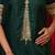 Green v-neck zari kurta with lace detail, side pocket & plazzo set