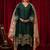 Green zari embroidered raw silk kurta plazzo & dupatta set