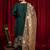Green zari embroidered raw silk kurta plazzo & dupatta set