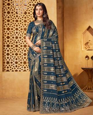 Viscose saree with jharkan work & weaving  party cocktail & festival wear 1
