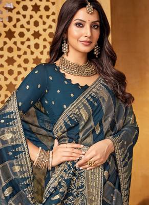 Viscose saree with jharkan work & weaving  party cocktail & festival wear 2