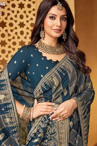 Viscose saree with jharkan work & weaving  party cocktail & festival wear