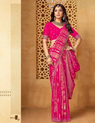 Viscose saree with jharkan work & weaving  party cocktail & festival wear 1