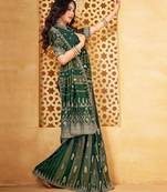 Premium viscose designer saree with jharkan embroidery & weaving blouse