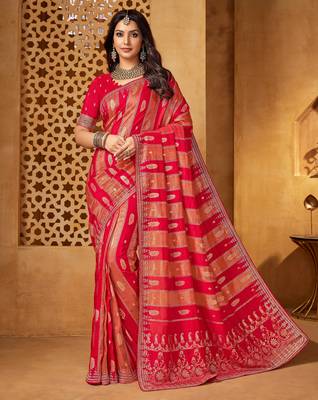 Elegant viscose saree with jharkan work | weaving | party & cocktail collection 1