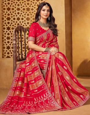 Elegant viscose saree with jharkan work | weaving | party & cocktail collection 3