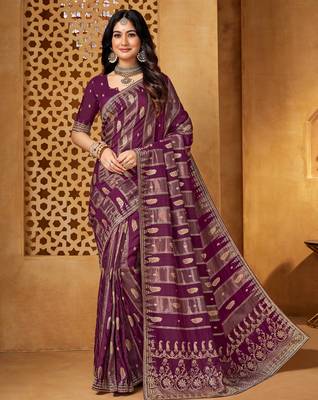 Elegant viscose saree with jharkan work | weaving | party & cocktail collection 1