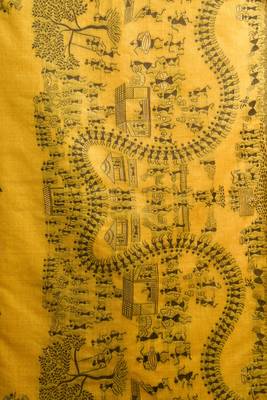 Modal warli work saree with zhallar border  premium ethnic collection 5