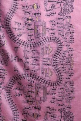  modal saree with warli work & zhallar | elegant festive wear 4