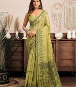 Luxury modal warli art saree with zhallar detailing     6.30m with blouse