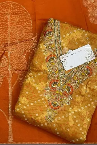 Mustard chanderi silk designer wedding-salwar-kameez