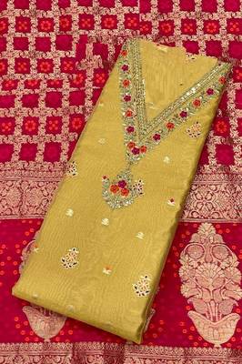 Mustard chanderi silk fashion silk-salwar-kameez 1