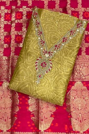 Mehendi chanderi silk fashion festive-salwar-suits