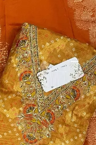 Mustard chanderi silk designer wedding-salwar-kameez