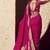 Rani pink faux crepe georgette zari weaving work saree