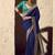 Navy blue faux crepe georgette zari weaving work saree
