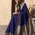 Navy blue faux crepe georgette zari weaving work saree