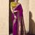 Dark magenta faux crepe georgette zari weaving work saree
