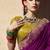 Dark magenta faux crepe georgette zari weaving work saree