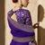 Purple faux crepe georgette zari weaving work saree