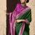 Dark green faux crepe georgette zari weaving work saree