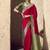 Red faux crepe georgette zari weaving work saree