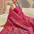 pink faux banarasi art silk traditional saree with meenakari and weaving work