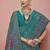 teal faux banarasi art silk traditional saree with meenakari and weaving work