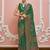 green faux banarasi art silk traditional saree with meenakari and weaving work