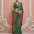 green faux banarasi art silk traditional saree with meenakari and weaving work