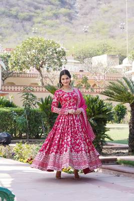 Viscose Diable Jacquard Heavy Sequins Embroidered Stitched Gown with Russian Silk Dupatta 4