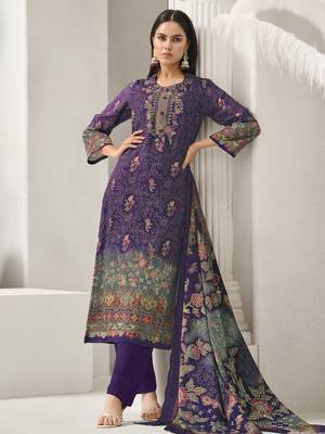 purple lawn cotton digital printed dress material 1