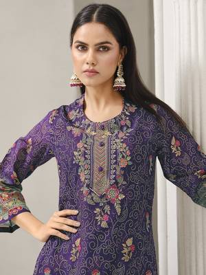 purple lawn cotton digital printed dress material 2