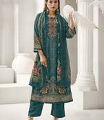 teal lawn cotton digital printed dress material