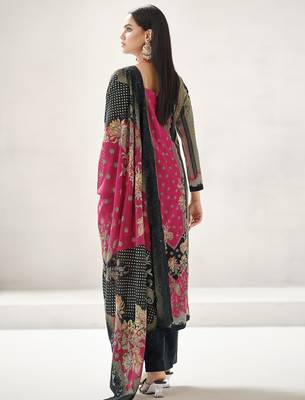 magenta lawn cotton digital printed dress material 2
