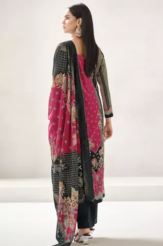 magenta lawn cotton digital printed dress material