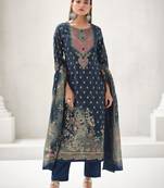 navy blue lawn cotton digital printed dress material