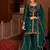 Peacock green tissue silk wedding sharara suits - full stitched free size