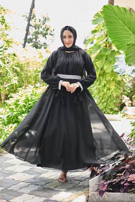  Abaya Georgette Dress for Stylish Abaya Dress for Women& Girl's Casual Wear 1