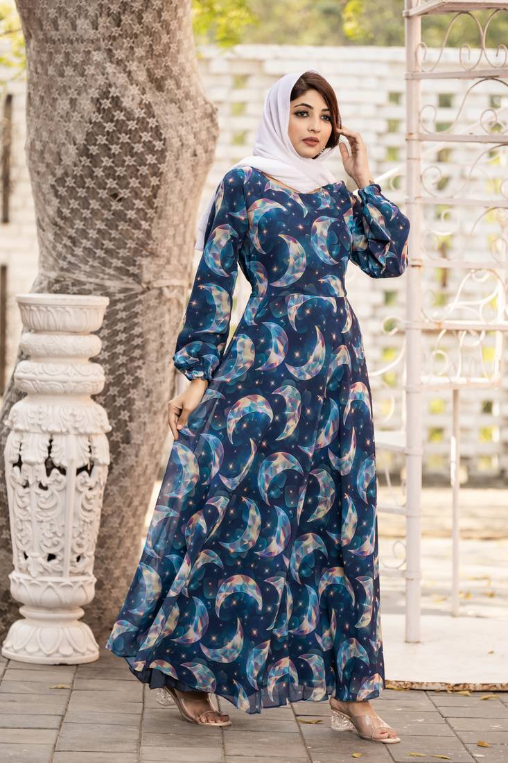  Abaya Georgette Fabric Beautiful & Simple yet Elegant Full Sleve Dress for Women & Girl's