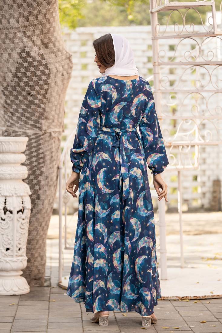  Abaya Georgette Fabric Beautiful & Simple yet Elegant Full Sleve Dress for Women & Girl's