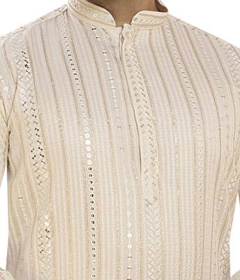 Arruga sylish mirror embroidery silk kurta pajama 2