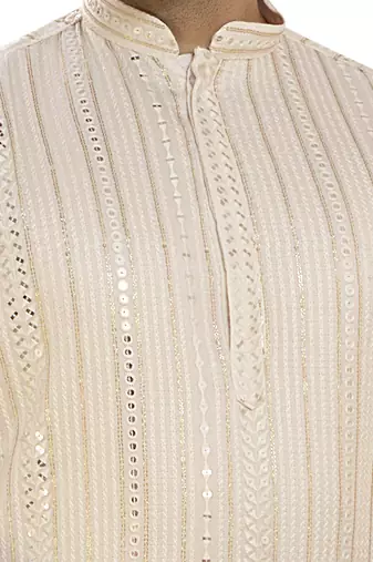 Arruga sylish mirror embroidery silk kurta pajama