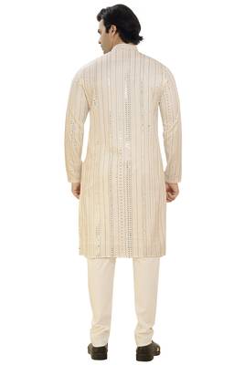 Arruga sylish mirror embroidery silk kurta pajama 3