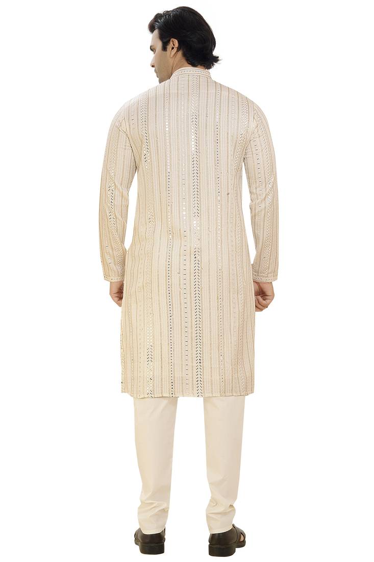 Arruga sylish mirror embroidery silk kurta pajama