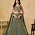 Green Georgette Sequins & Thread Embroidery Lehenga Choli With Dupatta