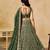 Green Georgette Sequins & Thread Embroidery Lehenga Choli With Dupatta