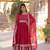 Faux Blooming Multi-Sequins Embroidered Stitched Gown with Dupatta     Pink | 56" Length